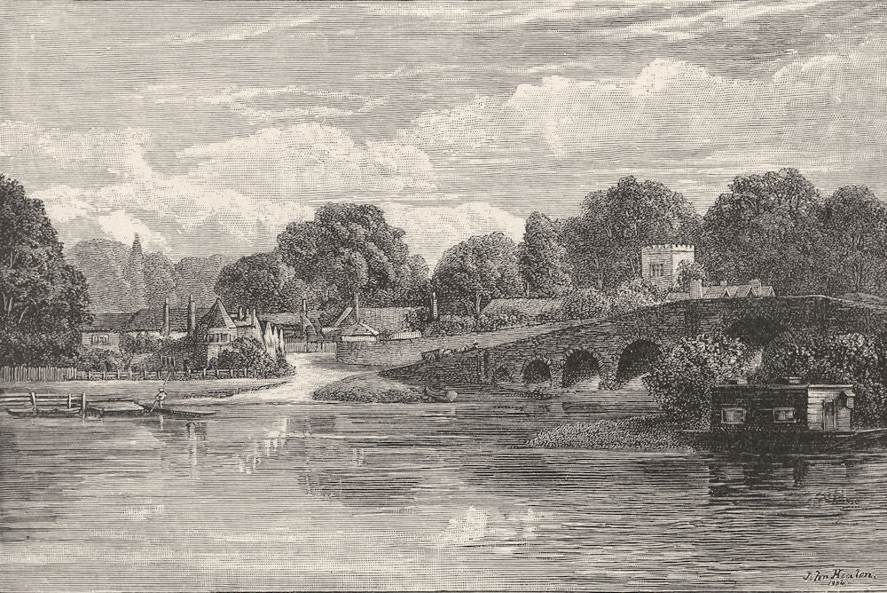 BERKSHIRE. Sonning- on- Thames 1901 old antique vintage print picture